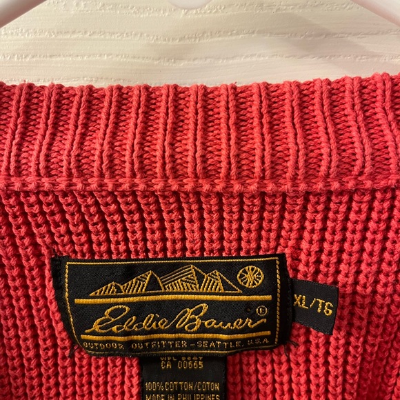 Vintage Eddie Bauer Women’s Pink Cable Knit Chunky Sweater - Picture 4 of 8